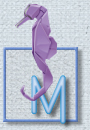 Origami Sea Horse Deco Initial